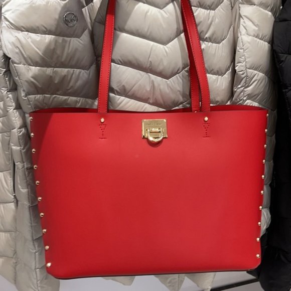 Michael Kors Manhattan Large Tote Leather Color Flame - Picture 13 of 16